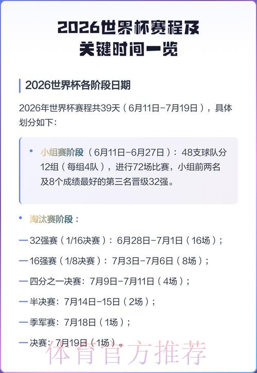 2026世界杯每日赛程详细安排最新时间表怎么查 2026世界杯每日赛程详细安排最新时间表怎么查